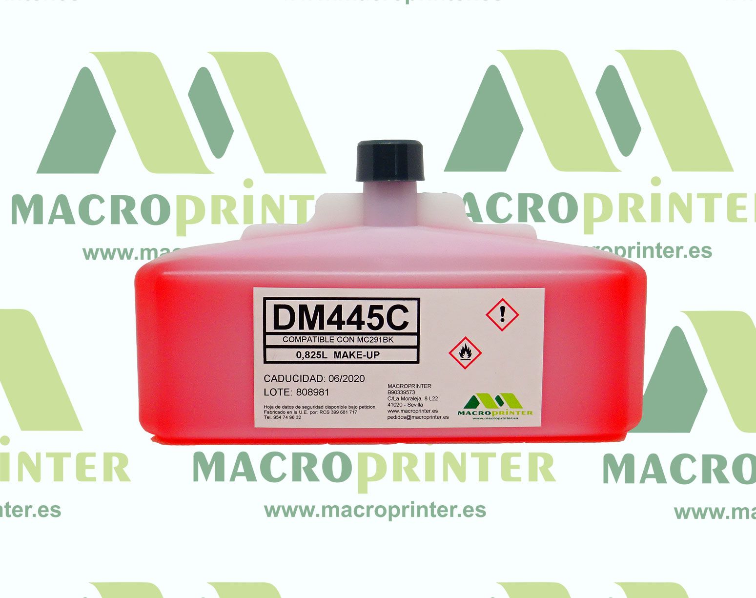DM445C Disolvente tinta roja para impresora inkjet Domino