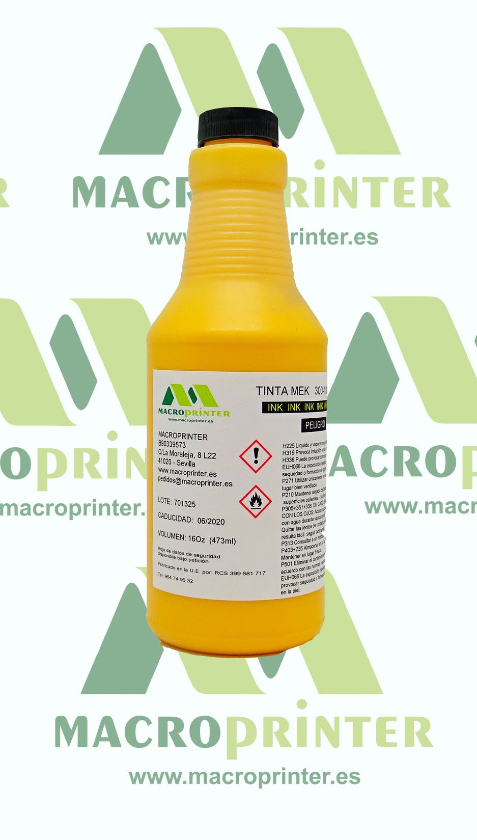 300-1002-002 Tinta MEK amarilla de uso general para impresora inkjet Citronix